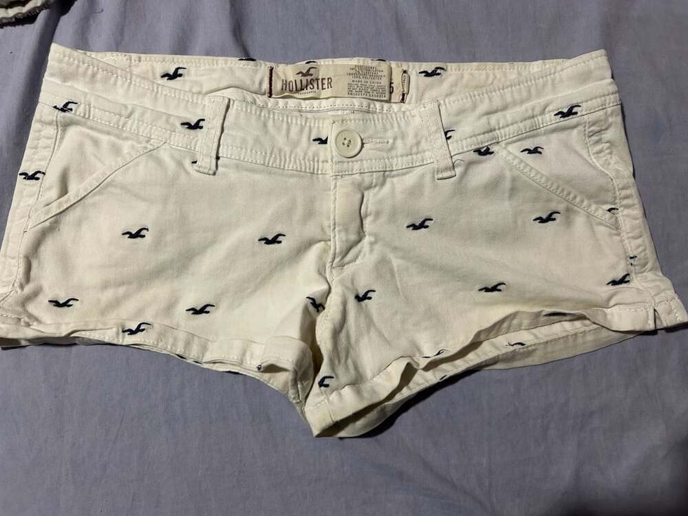 Hollister white Embroidered Shorts